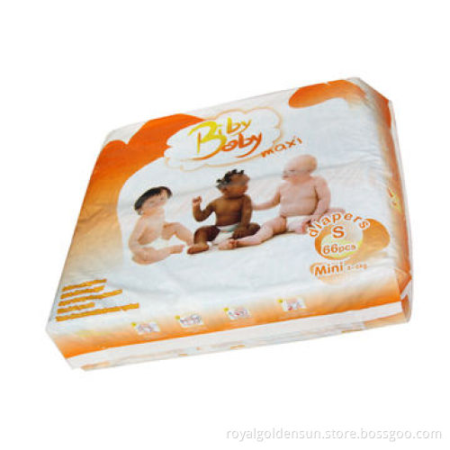 Disposable baby diapers with PP tapes and clothlike back sheet